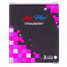 Prezervativ, Love Plus Strawberry, 3 bucati