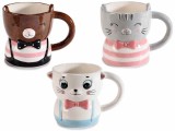 Set 3 cani ceramica 9.5x10 cm, 430 ml