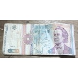 BNKRO05 Bancnota veche 1000 lei 1993 Mihai Eminescu hirtie Romania una mie lei prima emisiune circulata bani colectie