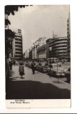 CPIB 25219 CARTE POSTALA - BUCURESTI. B-dul NICOLAE BALCESCU, TRAMVAI, AUTOTURISM DE EPOCA, RPR, CIRCULATA, 1960, STAMPILE