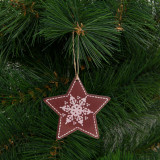 Ornament pentru bradul de Crăciun - stea - agățat - 9,6 x 9,3 cm
