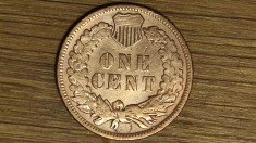 SUA / USA - moneda de colectie istorica - 1 indian head cent 1907 - cap indian - curatata, superba !
