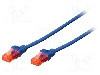 Patch cord Cat 5e, U/UTP, conexiune 1:1, 0.5m, DIGITUS - DK-1512-005/B