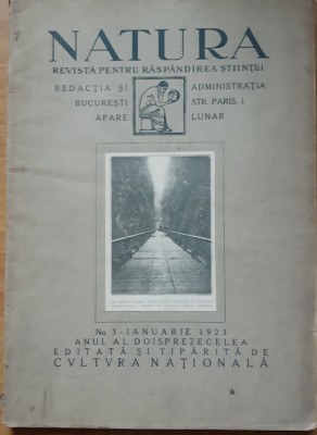 REVISTA NATURA NR 3 ANUL 1923 foto