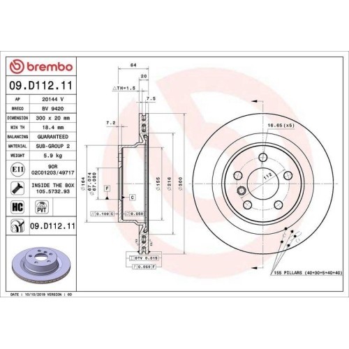 Set disc frana BMW 2 Coupe (G42 G87) 08.21-, 3 (G20 G80 G28) 11.18-, 3 Touring (G21 G81) 07.19-, 3 Touring Van (G21) 07.19-, 4 Convertible (G23 G83)