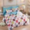 Lenjerie pat dublu,bumbac finet,6 piese,cearceaf cu elastic,alba,Donuts-A903