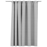 Cumpara ieftin Draperie opaca, aspect de in, gri, 290 x 245 cm, cu carlige