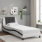 Cadru de pat cu tăblie alb și negru 90x190 cm piele artificială