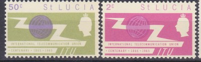 DB1 Santa Lucia 1965 Telecomunicatii 2 v. MNH foto