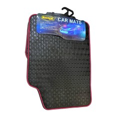 Covorase Auto Universale, din cauciuc sintetic moale, culoare Neagra cu dunga Rosie foto