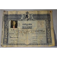 Diploma de Bacalaureat - perioada regalista Carol II - Brasov 1932 Liceu Mesota
