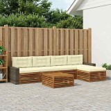 vidaXL Set de canapele de exterior 6 pcs Natural și Crem 3383278