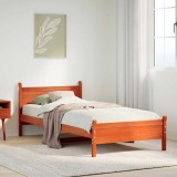 VidaXL Cadru pat fără saltea, maro ceruit, 75x190 cm, lemn masiv pin 855617