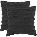 Cumpara ieftin Set 2 fete de perna Ommato, 60 x 60 cm, bumbac, negru