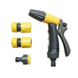 Set pistol de stropit reglabil Crownman cu maner ergonomic antiderapant, 2 conectori rapizi 1/2 si adaptor robinet 1/2-3/4 pentru furtun gradina