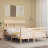 VidaXL Cadru de pat cu tăblie, 140x200 cm, lemn masiv