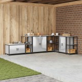 vidaXL Depozitare pentru bucătărie Argintiu 60 x 50 x 92 cm Oțel 874972