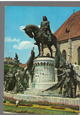 CPIB 17228 CARTE POSTALA - CLUJ NAPOCA. STATUIA LUI MATEI CORVIN foto