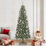 vidaXL Brad de Crăciun with Decorative String Lights Verde 210 cm PVC