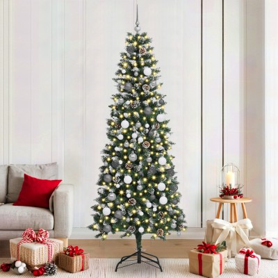 vidaXL Brad de Crăciun artificial Verde 210 cm PVC foto