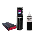 Kit Tatuaje Pentru Incepatori, Inkone KUSH Negru, 1 Baterie, Set Complet