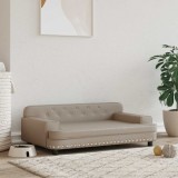 VidaXL Pat de c&acirc;ini, cappuccino, 90x53x30 cm, piele ecologică