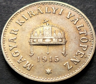 Moneda istorica 10 FILLER - UNGARIA (AUSTRO-UNGARIA), anul 1915 * cod 3748 foto