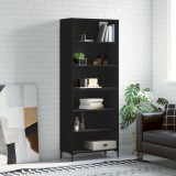 VidaXL Dulap &icirc;nalt, negru, 69,5x32,5x180 cm, lemn compozit