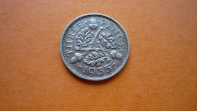 3 PENCE 1935 ARGINT ***** foto