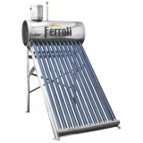 Panou solar nepresurizat Ferroli EcoSole 12 FRL-TF12, 120 L, inox, 12 tuburi, cu boiler, apa calda, 2 persoane