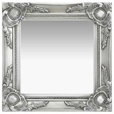Cumpara ieftin Oglinda de perete in stil baroc, argintiu, 40 x 40 cm