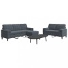 VidaXL Set de canapele cu perne/rulouri, 3 piese, gri &icirc;nchis, catifea 3278422