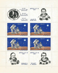 Romania, LP 758a/1971, Apollo 14, bloc de 4 timbre, MNH foto