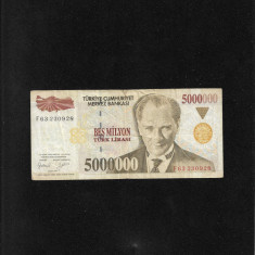 Turcia 5000000 5.000.000 lire lira 1997 seria63230928