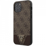 Husa Plastic - TPU Guess 4G Triangle pentru Apple iPhone 12 / Apple iPhone 12 Pro, Maro GUHCP12MPU4GHBR