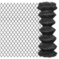 Gard plasa de sarma, gri, 15 x 1 m, otel