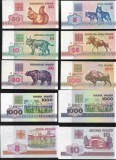 Set 14 Bancnote Belarus UNC, Serii Diferite - Colectie Completa, Numismatica Belarus, Bancnote Straine, Set UNC