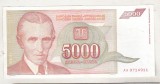 bnk bn Iugoslavia 5000 dinari 1993 circulata