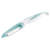 Peeler Teesa, inox, maner plastic, ideal pentru fructe si legume, 18 cm, lama 4 cm