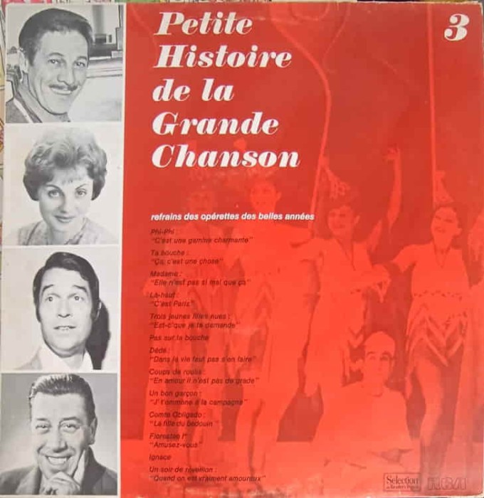 Disc vinil, LP. PETITE HISTOIRE DE LA GRANDE CHANSON, DISQUE 3: REFRAINS DES OPERETTES DES BELLES ANNEES-CO-242510