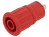 Soclu Banană 4mm 24A 1kV Roșu Nichelat Panou