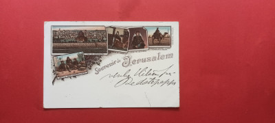 Litho Israel Ierusalim Souvenir de Jerusalem 1900 Litografie foto