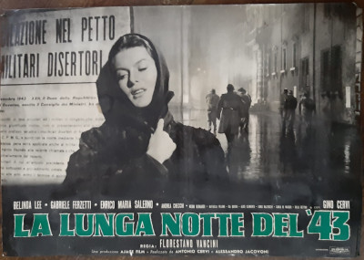 afiș original de film : &amp;quot; La Lunga Notte Del &amp;#039;43 &amp;quot; ( Italia, 1960 ) foto