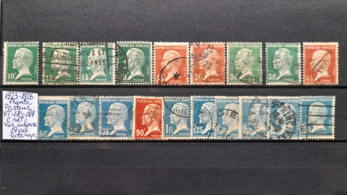 1923 Franta-Pasteur-YT170-181-compl.set-var.cul.-stamp.