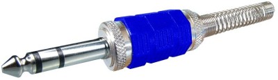 Conector jack 6,3mm, stereo, tata, albastru, pe cablu - 121227 foto