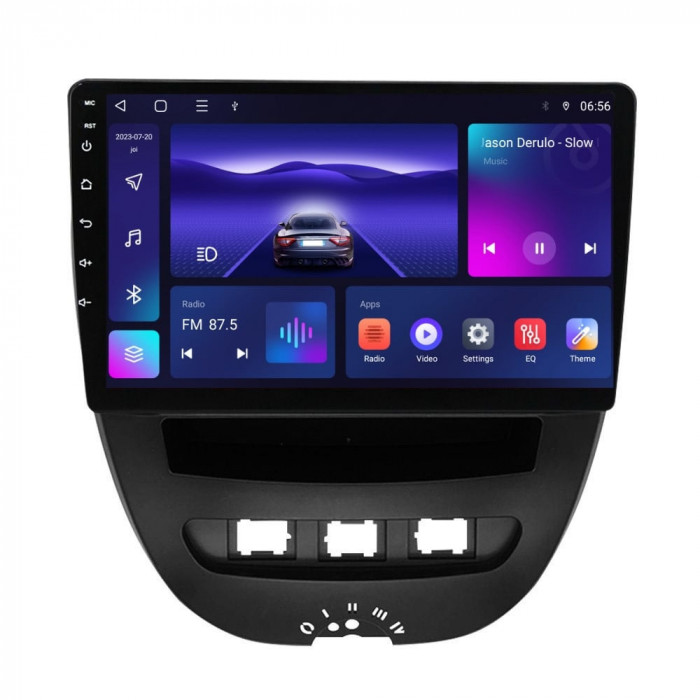 Navigatie dedicata cu Android Peugeot 107 2005 - 2014, 3GB RAM, Radio GPS Dual