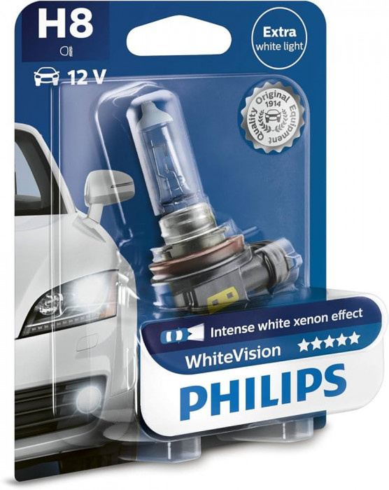 Bec Halogen H8 Philips WhiteVision Ultra 12V, 35W