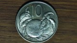 Insulele Cook - moneda exotica superba - 10 cents 1983 AUNC+ :Elisabeta II / flora - portocale !