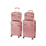 Set 4 Valize Rigide Leziter TraveLux Urban XXII Roz Somon ABS Roti Rotative 360