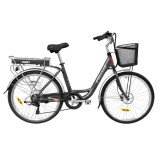 Bicicleta Electrica De Oras, Baterie Li-Ion 36V / 11.6 Ah, 250W, Roti 26", Cadru Aluminiu, Hecht Prime Shadow